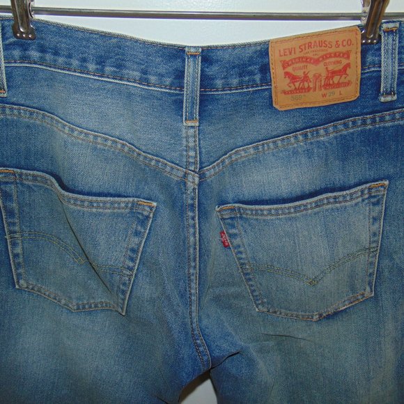 VTG Y2K Levi's 569 Womens High Waist Blue Denim Jeans Mom Shorts Size 29 - Picture 4 of 7